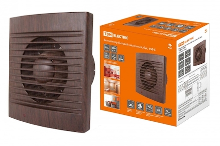 TDM ELECTRIC SQ1807-0106 Вентилятор бытовой настенный, 150 С "ЭКО" (бук) TDM
